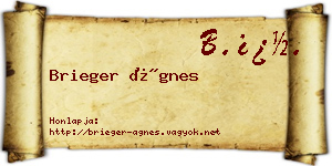 Brieger Ágnes névjegykártya